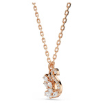Swan pendant Mixed cuts, Swan, White, Rose gold-tone plated